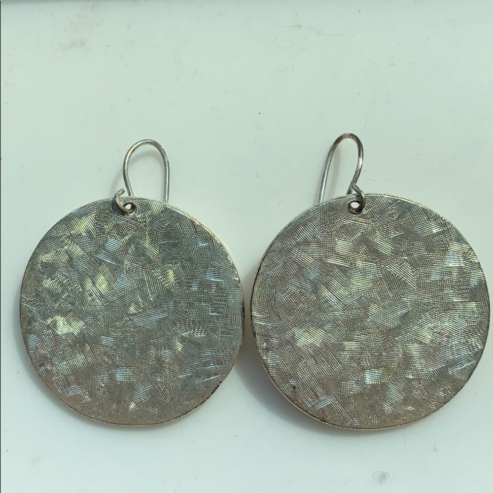 Silver Glistening Hoop Earrings